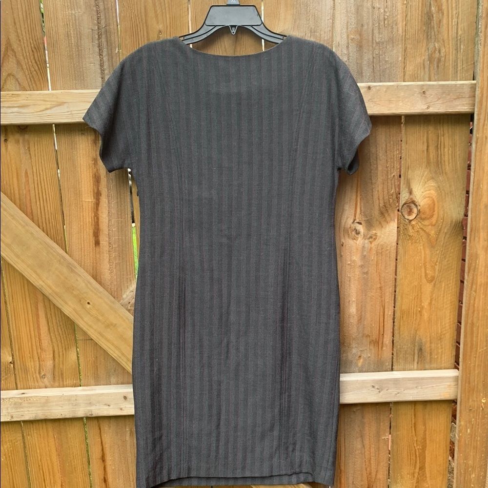 Apostrophe Gray Ribbed Sheath Midi Dress - Picture 4 of 4